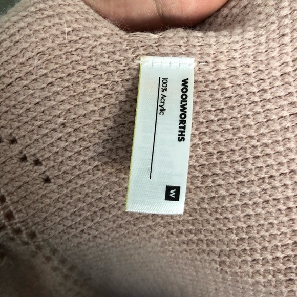 Woolworths delicate crochet lace fringe shawl open cardigan blush pink OS - Picture 6 of 7